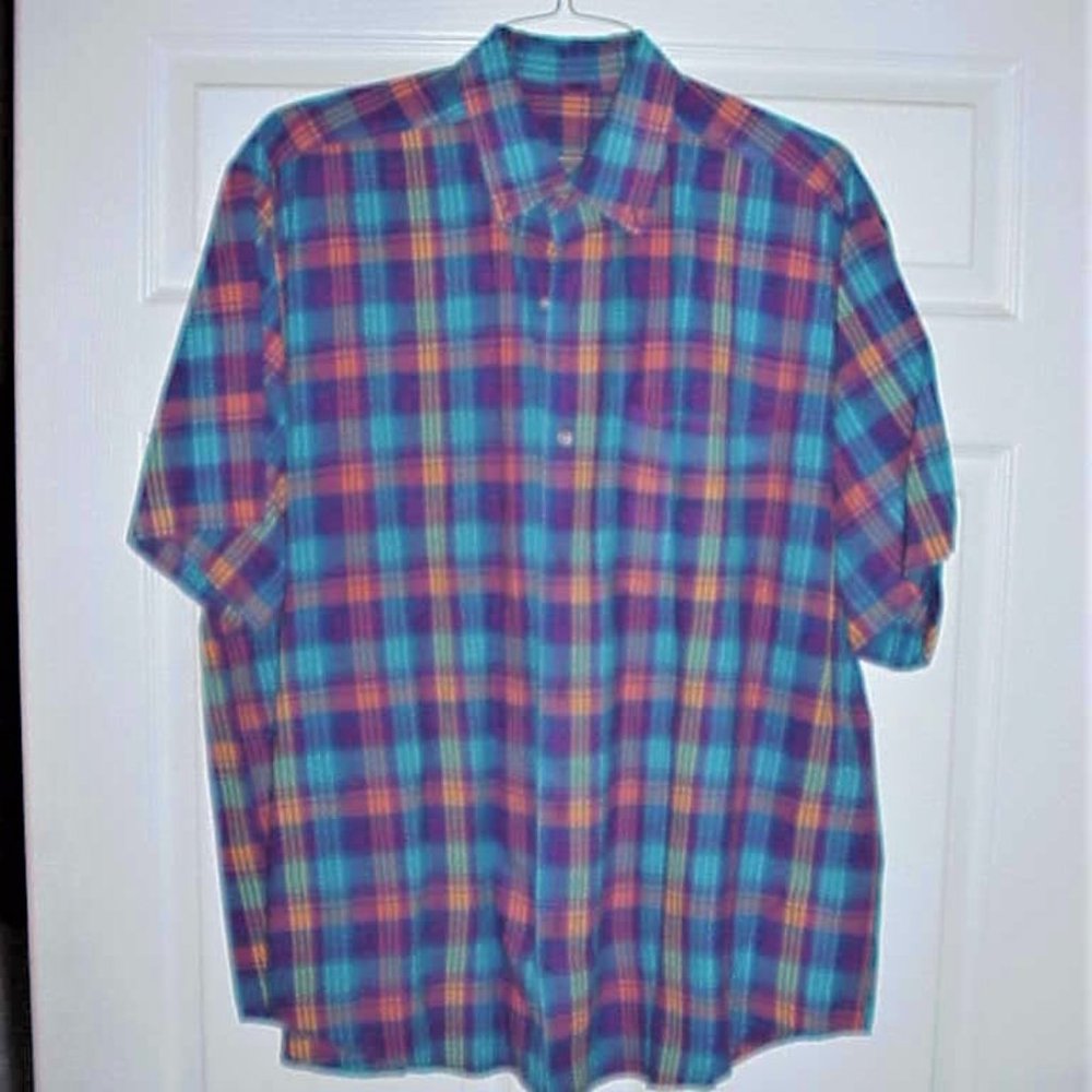 NORDSTROM, XL, MEN'S. MULTI COLORED PLAID, PRE-OWNED, LAUNDERED, GENTLY WORN